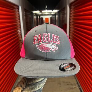 Eagles Trucker Hat Pink Mesh Gray Flexfit L/XL